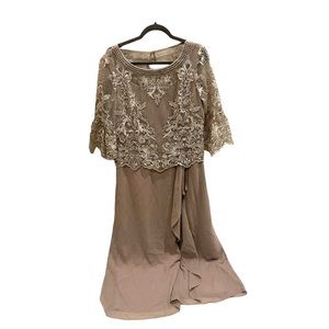 Elegant Lace Overlay Maxi Dress